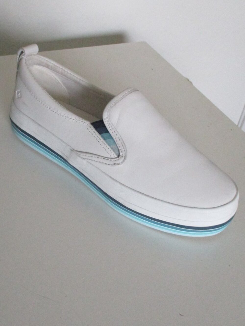 Sperry Top-Sider Memory Foam Womens White Leather Loafer Shoe NWOB - Size 8.5M